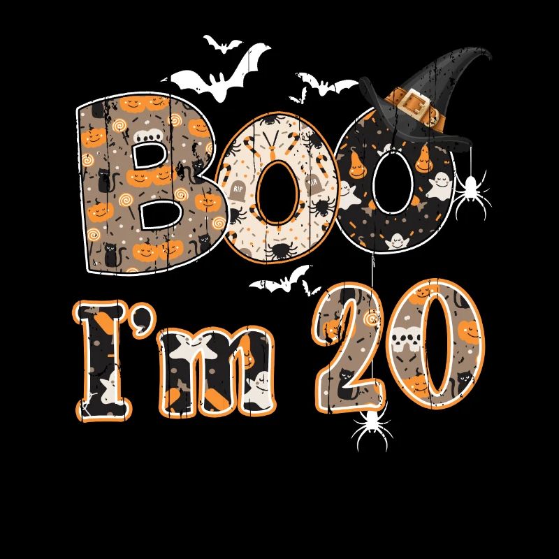Halloween Pattern Ghost Creatures Birth Age 20
