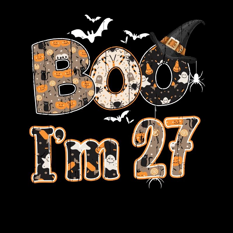 Halloween Pattern Ghost Creatures Birth Age 27