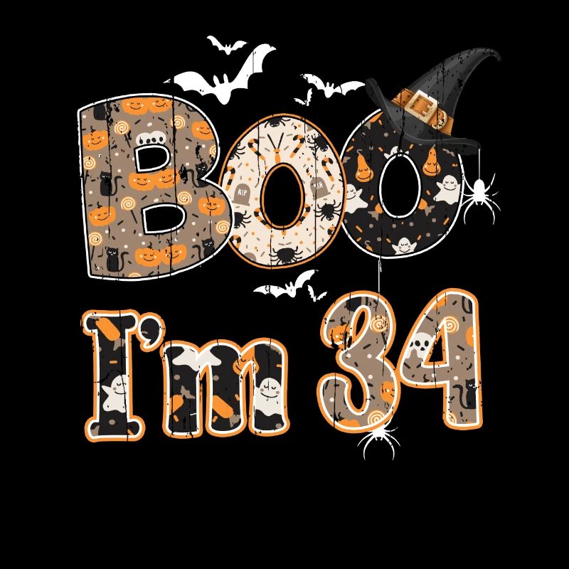 Halloween Pattern Ghost Creatures Birth Age 34