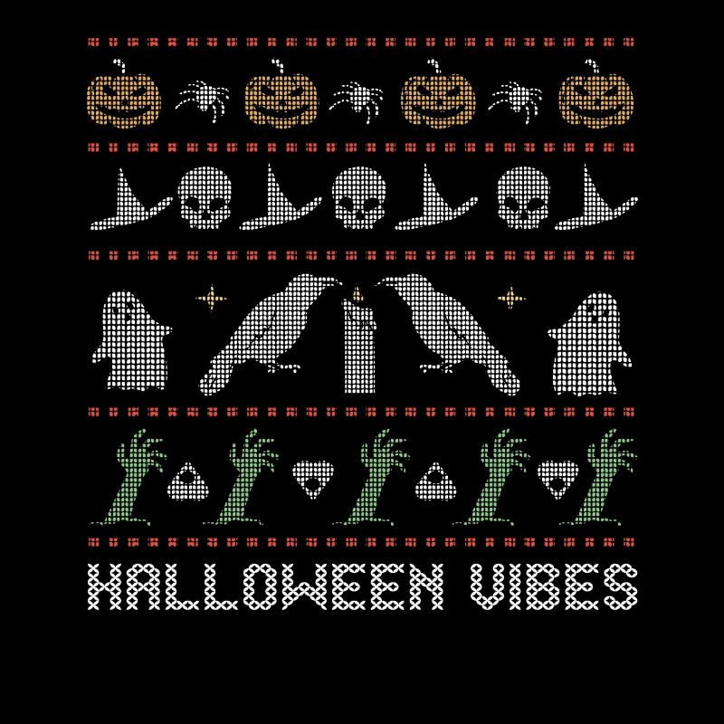 Stitch Pattern Horror Creatures Vibes Halloween