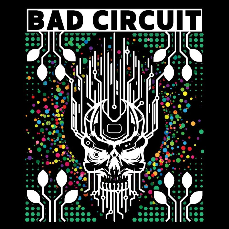 Computer board, circuit, skull saying