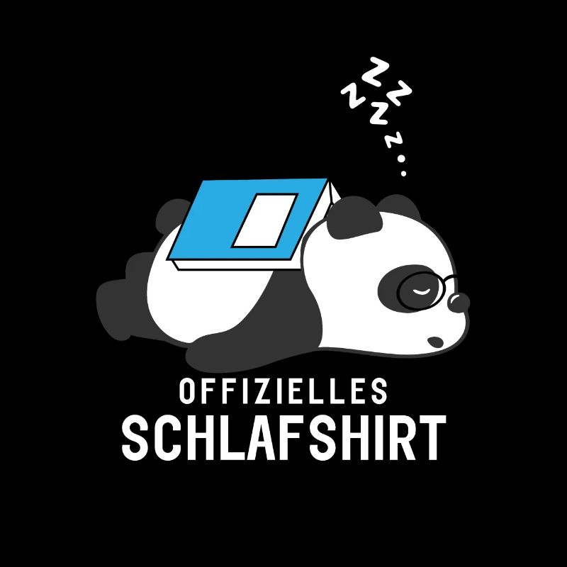Offizielles Schlafshirt Schlafanzug Panda mit Buch