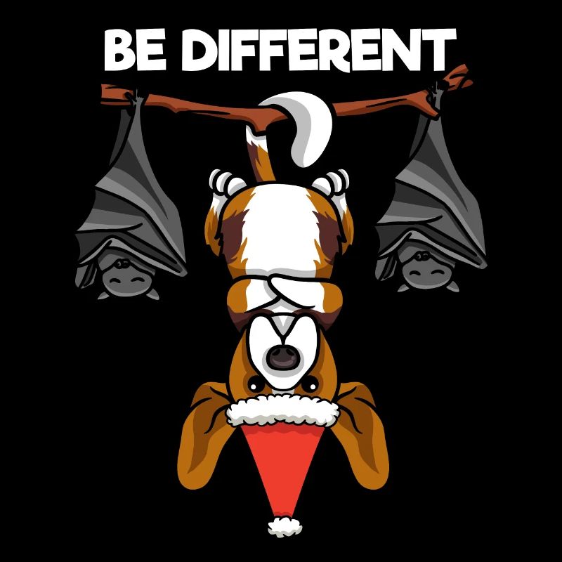 Be Different Hund Beagle Fledermaus Weihnachtsmann
