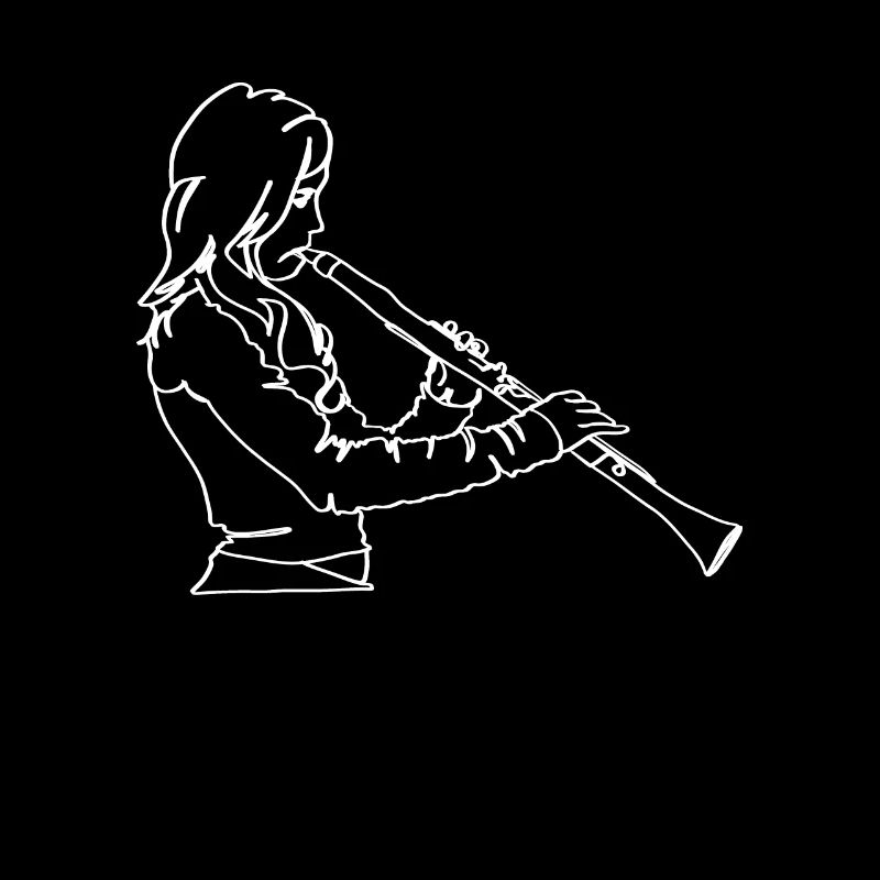 Clarinette Oneline Art - Clarinette Clarinettiste