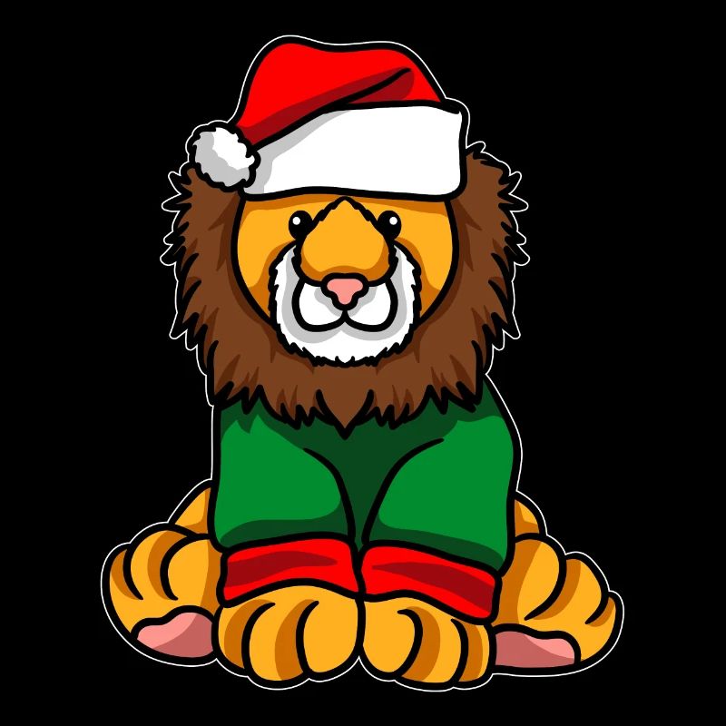 Lion avec pull de Noël