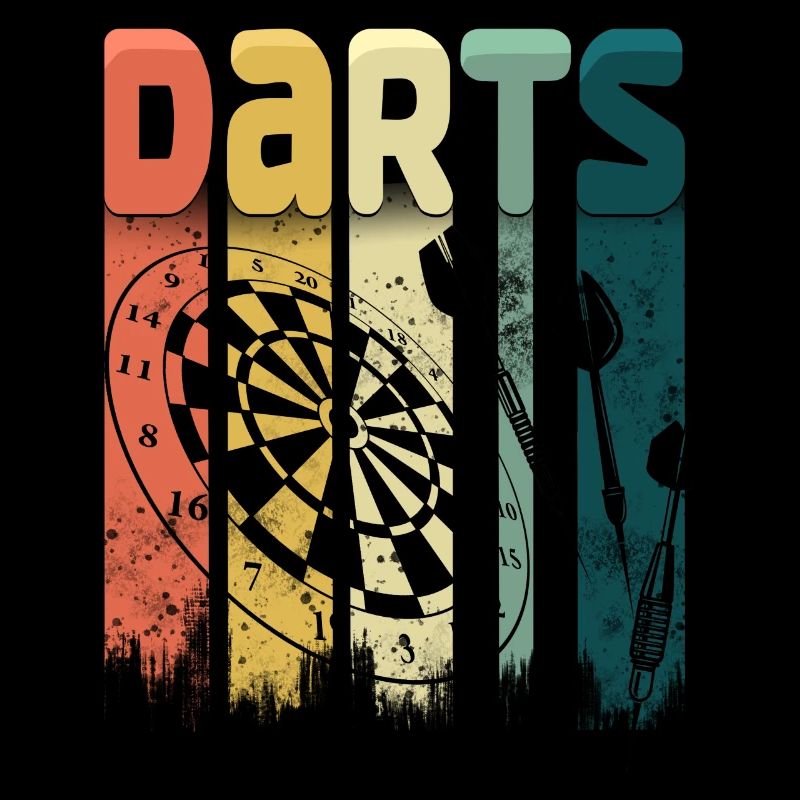 Motifs de fléchettes rétro et jeu de fléchettes vintage 180 fléchettes