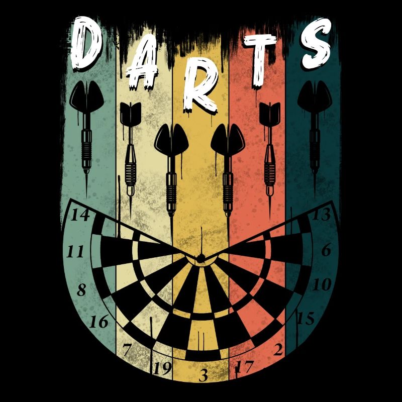 Motifs de fléchettes rétro et jeu de fléchettes vintage 180 fléchettes