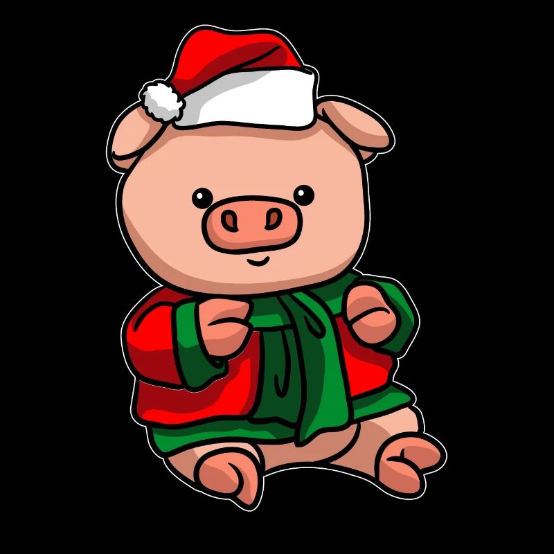 Cochon avec pull de Noël
