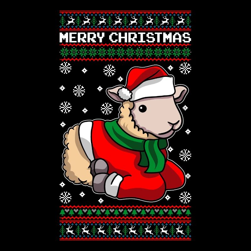 Schaf mit Ugly Christmas Sweater