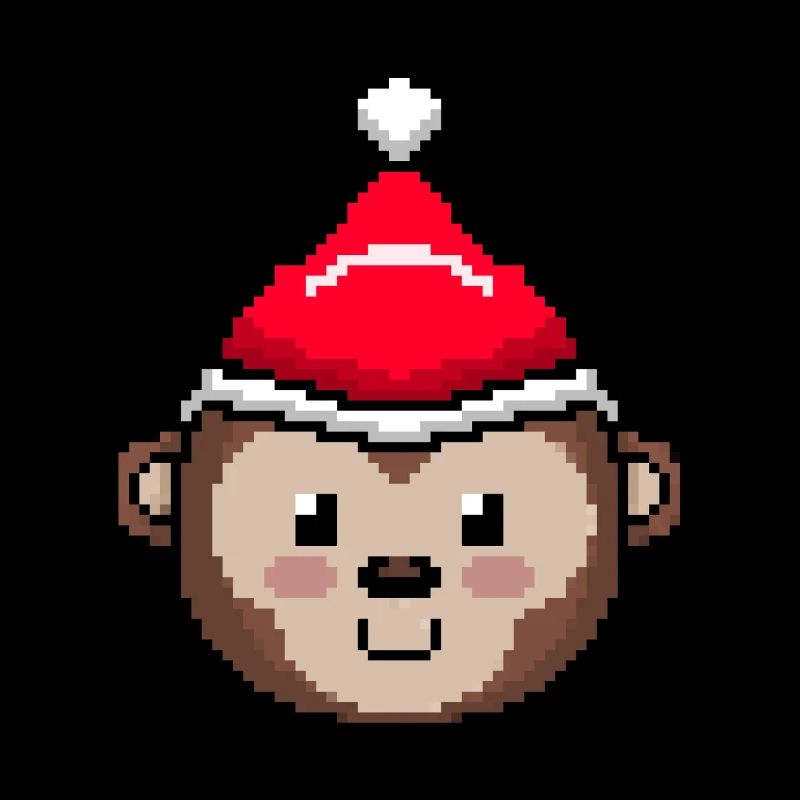 Affe verpixelte Weihnachten - Lustiger Affe Xmas