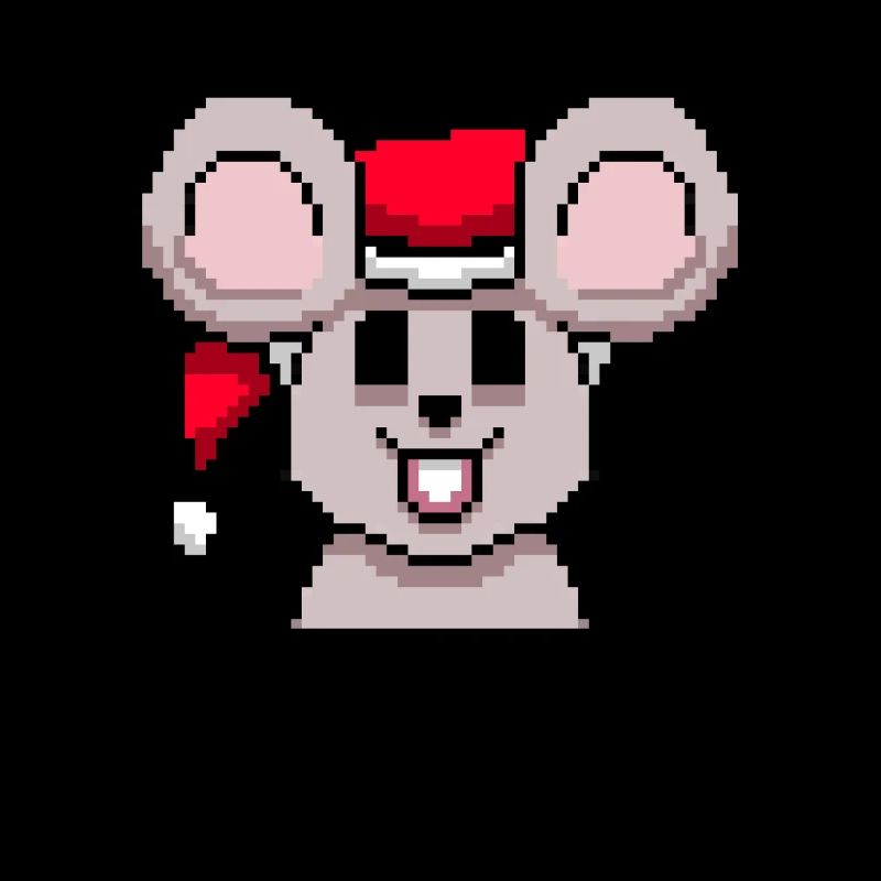 Souris pixélisée de Noël - Drôle de souris