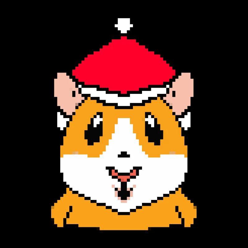 Hamster pixelated Christmas - Funny hamsters