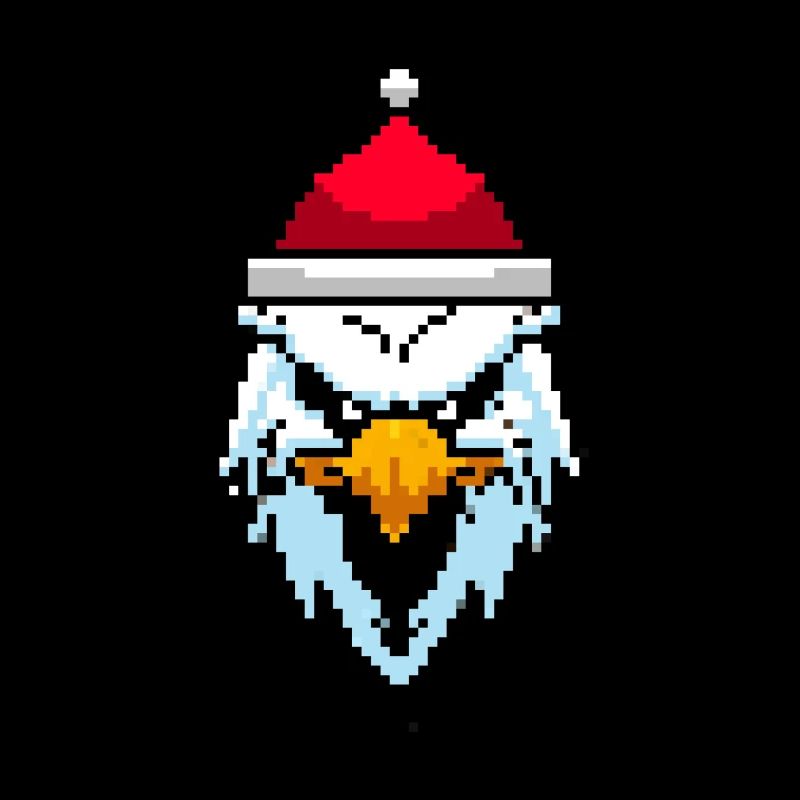 Eagle pixelated Christmas - Funny eagles
