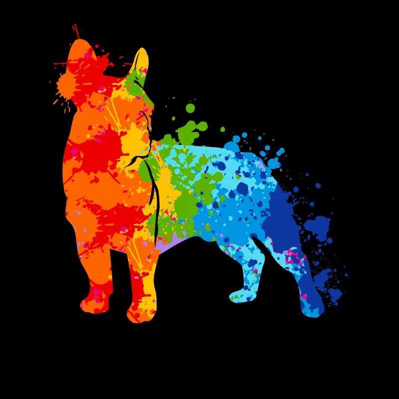 Éclaboussures de couleur colorées Français Bulldog
