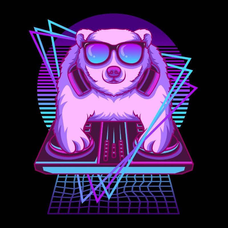 Party Musik Techno Eisbär Vaporwave DJ Eisbär