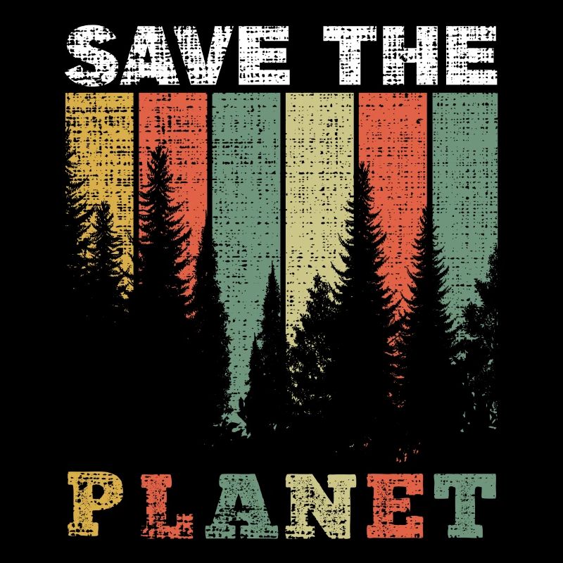 Retro Save Planet Save Nature Oceans Day Earth Day