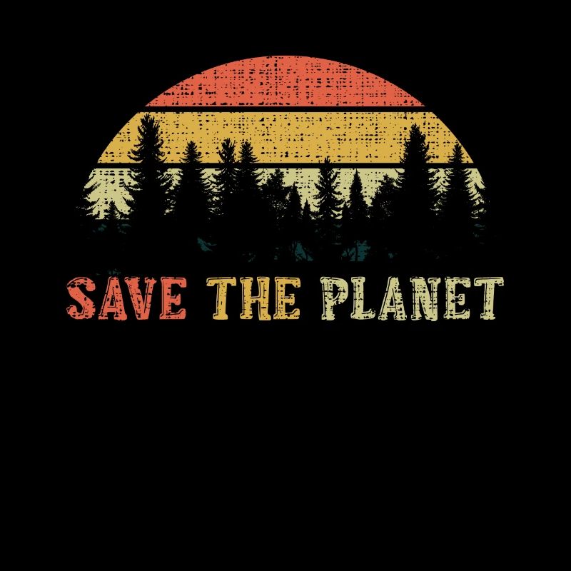 Save Planet Save Nature Oceans Day Earth Day Retro