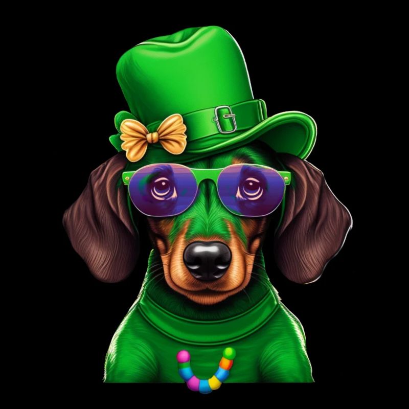 St. Patricks Day Dackel Wiener Hund Kleeblatt