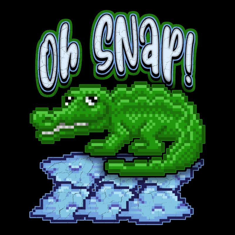 Crocodile Crocodile, drôle de dicton, jeu de mots, pixel art