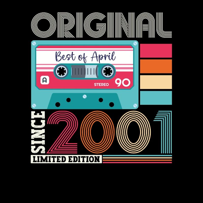22e anniversaire homme April Born 2001 Cassette