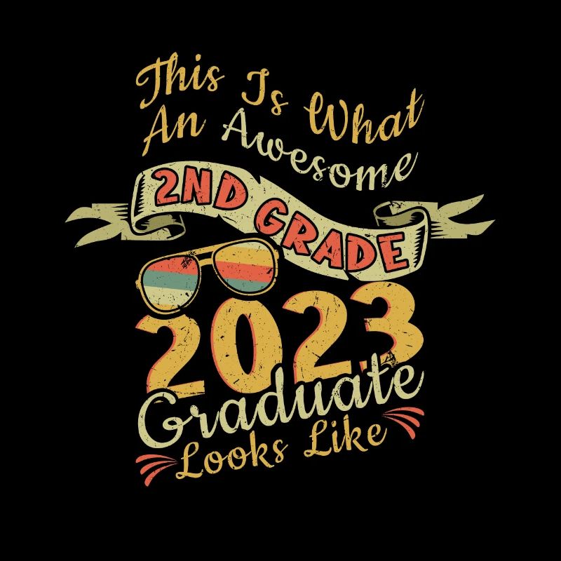 Retro Awesome 2nd Grade Graduate Graduating 2023
