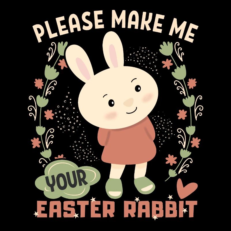 Osterhase, Easter-Rabbit retro vintage Hase Spruch