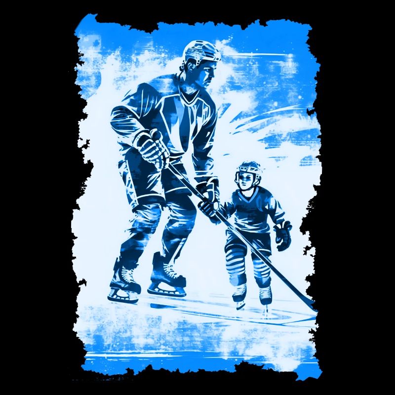 Vater und Sohn Eishockey Vatertags Geschenk