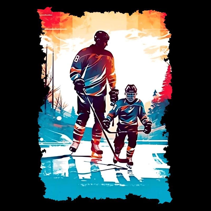 Vater und Sohn Eishockey Vatertags Geschenk
