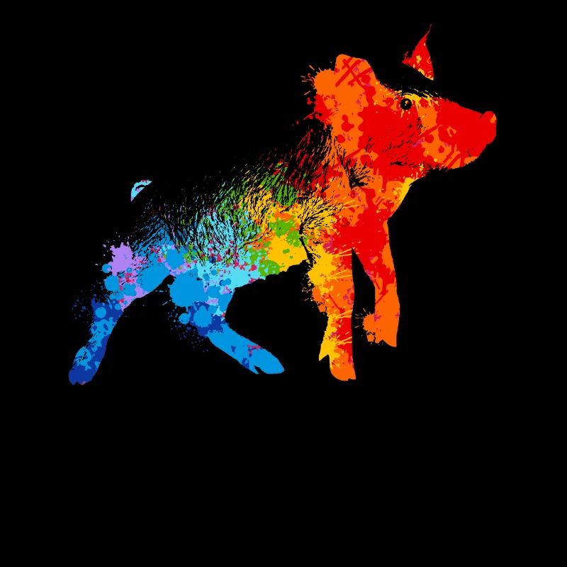 Pig Splash Art Animal Lover