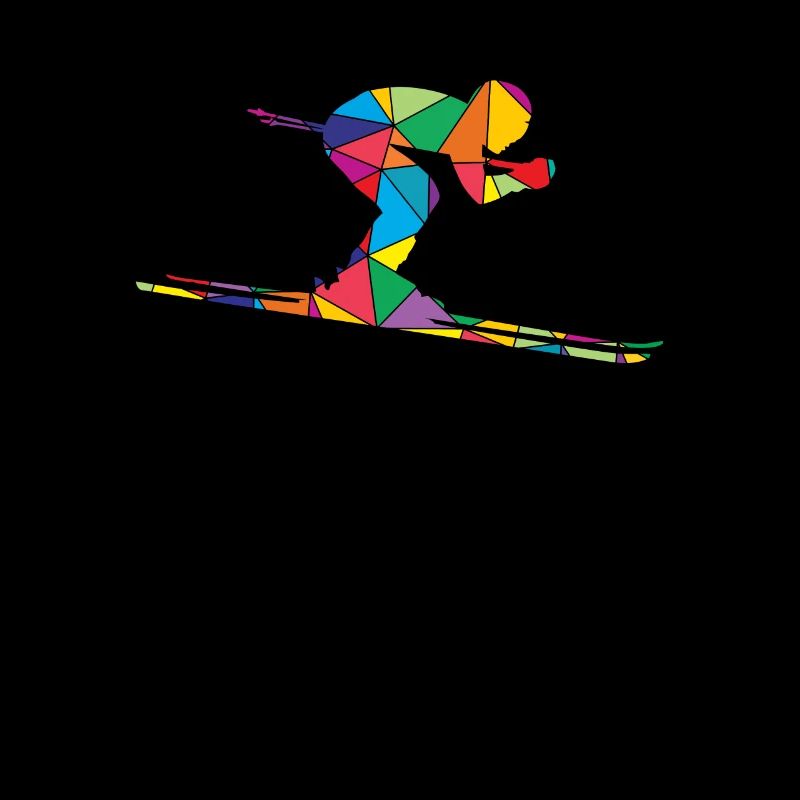 Skier Polygon Funny Ski