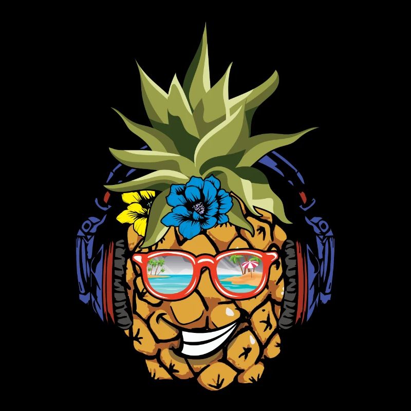 Funny Pineapple Surfing Surf Hello Summer