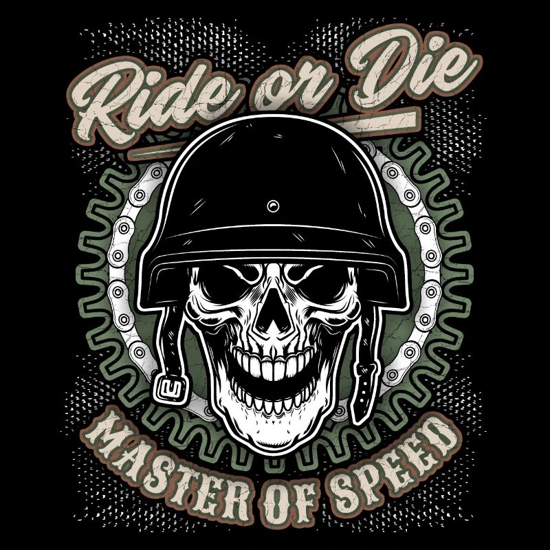 Totenkopf Biker-Skull mit Helm, Motorradfahrer