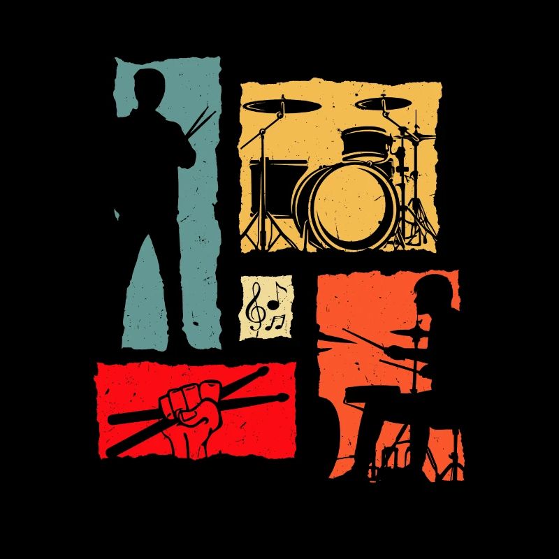 Drums Retro Drummer Vintage Drum Player