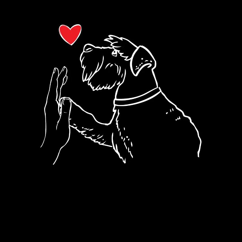 Miniature Schnauzer Heart Hand High Five