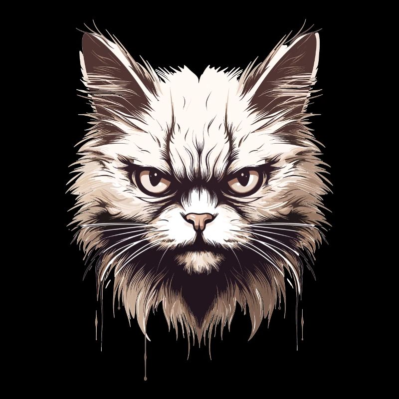Cat Annoyed Cat Face Evil House Cat