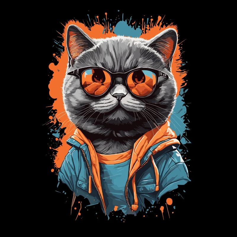 Coole Britische Kurzhaar Katze Katzen Design