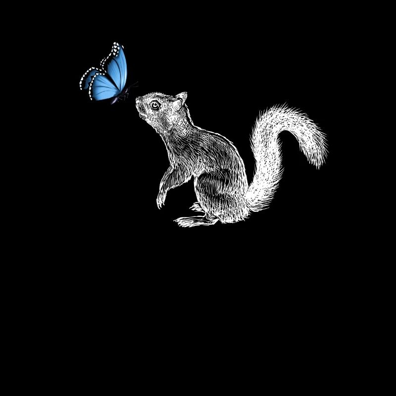 Eichhörnchen mit Schmetterling