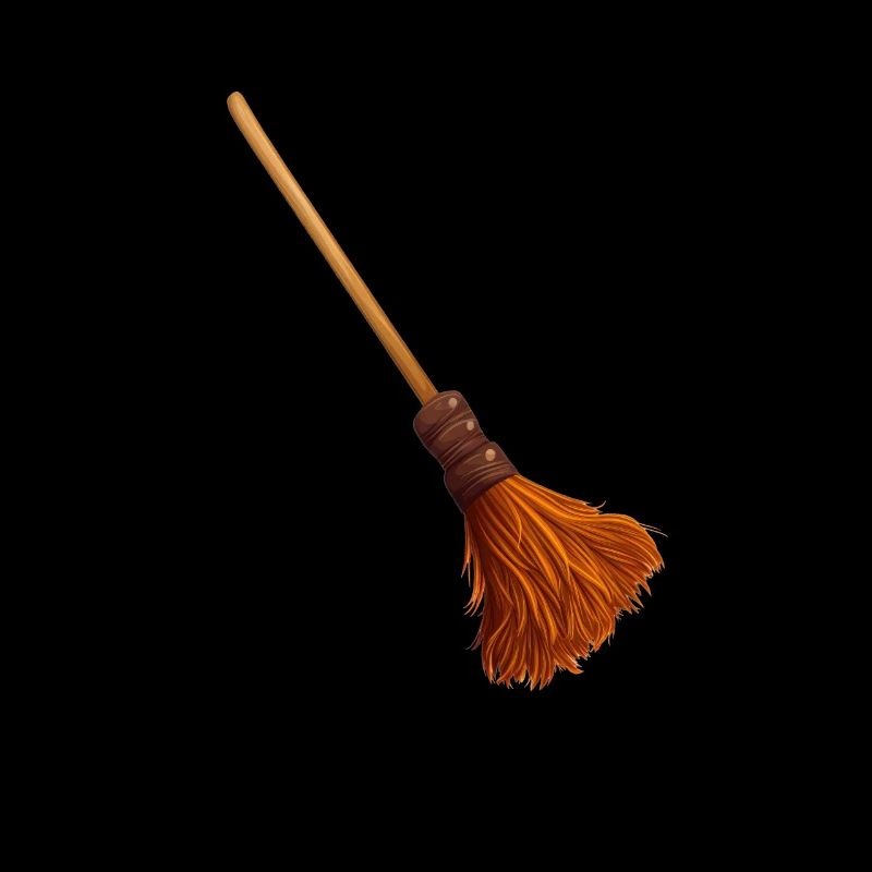 Haunted Witch’s Broom: Spooky Halloween Design