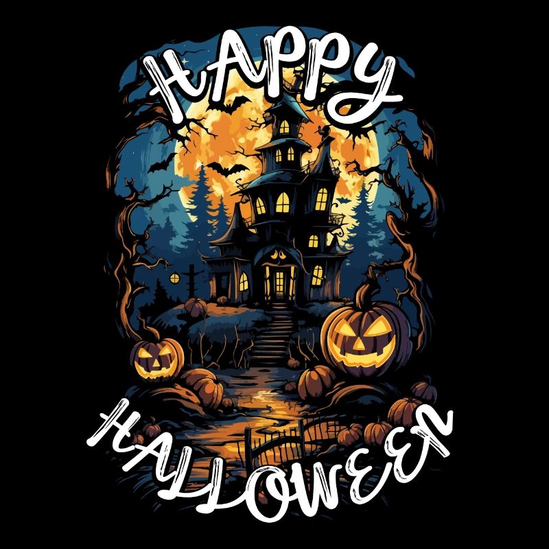 Happy Halloween with spooky pumpkin design