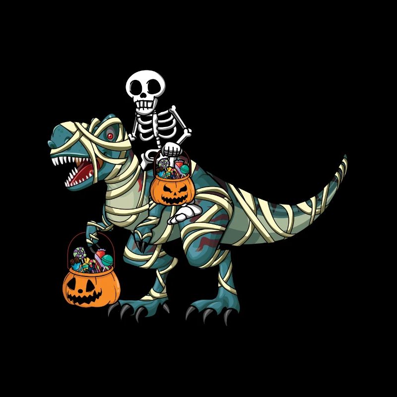 Skeleton Dinosaur Pumpkin Cool Creepy Halloween