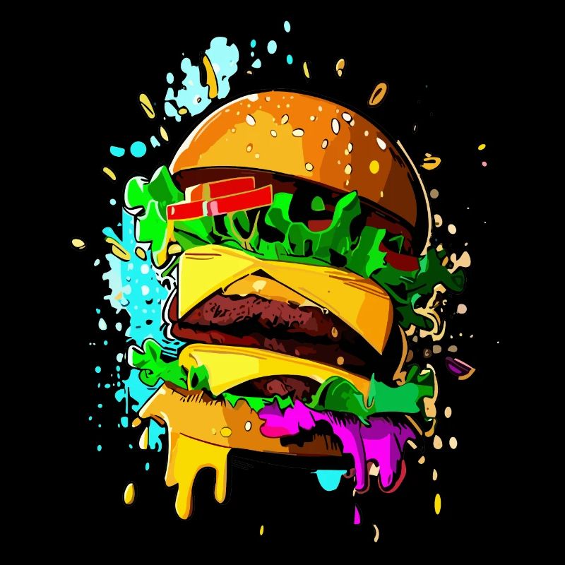 Graffiti Burger Farbenfroher Cheeseburger