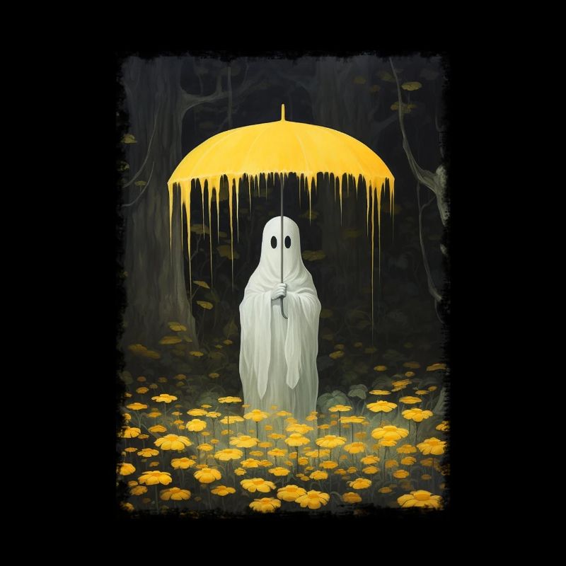 Halloween Spooky Ghost In The Forest Umbrella