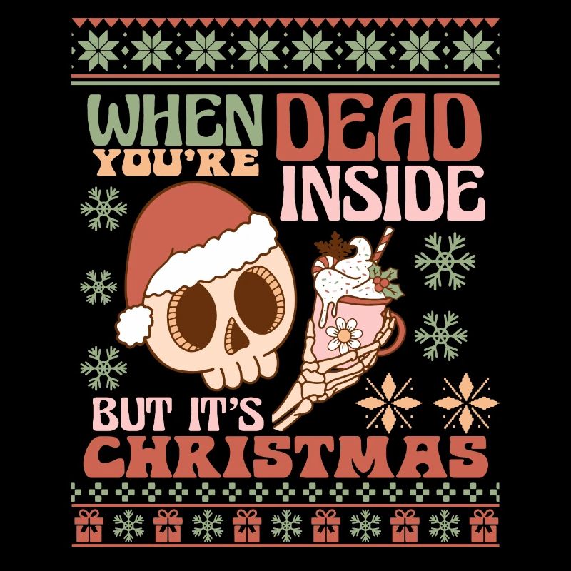 Dead Inside Skull - Père Noël Vacances Noël moche
