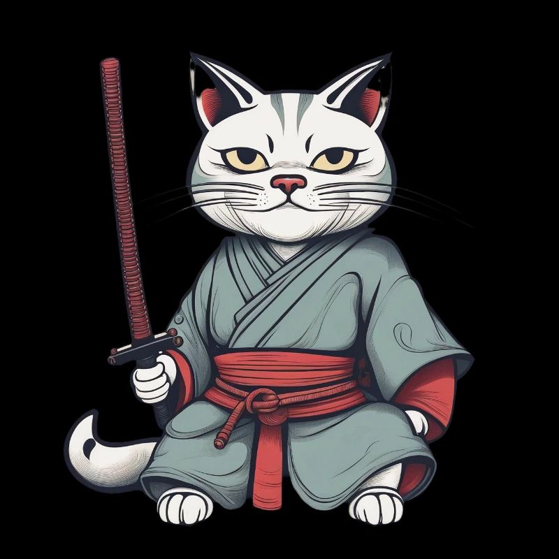Grim Samurai Cat