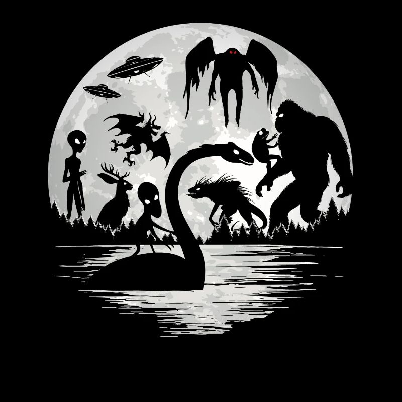 Bigfoot Mothman Jersey Devil Alien Cryptids