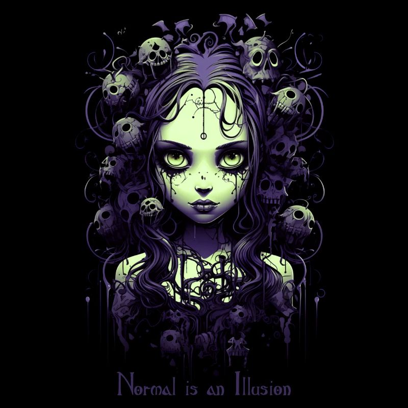 Gothic Girl Spruch Normal is an Illusion