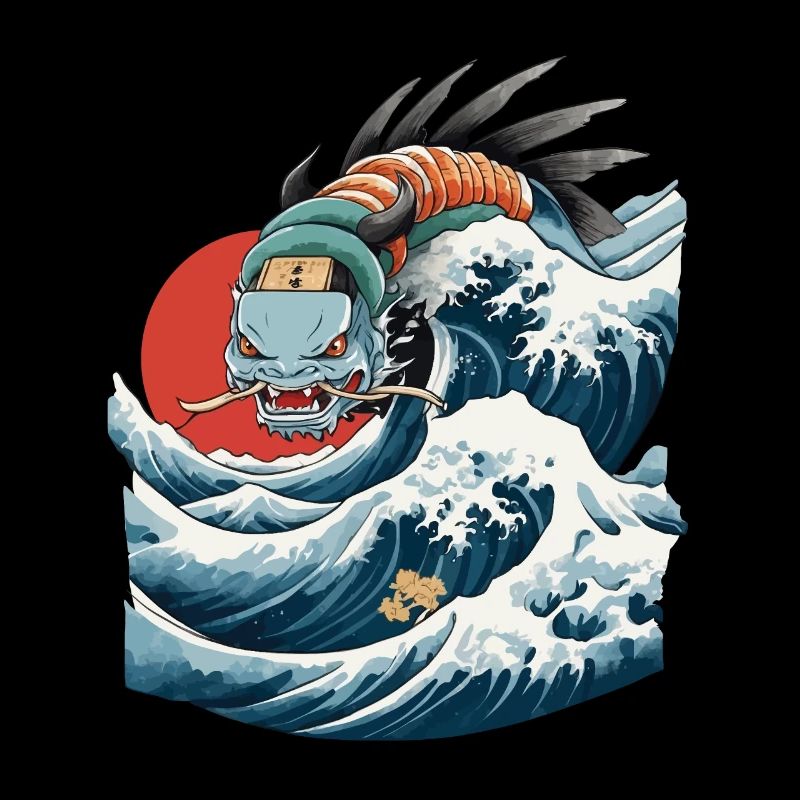See Drache Ukiyo-E Japan Vintage Aesthetic
