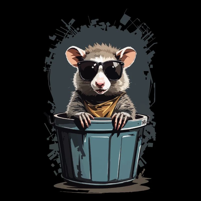 Cool Possum Funny Garbage Can Residents