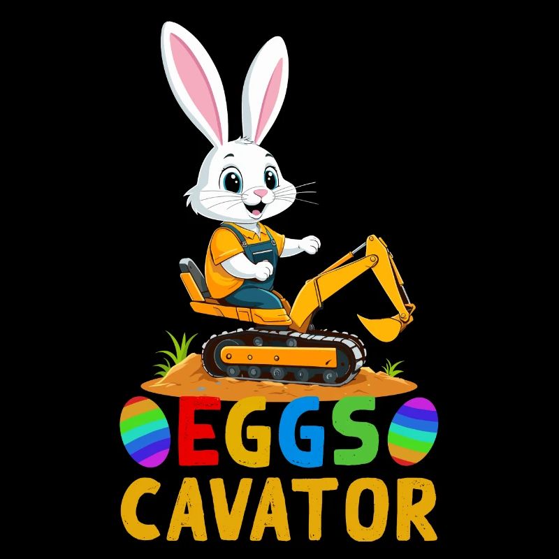 Lustiger Ostern Spruch Osterhase Baggerfahrer