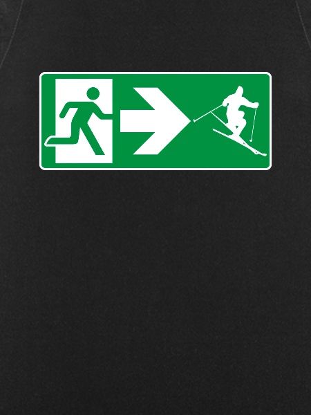 Emergency exit ski skier